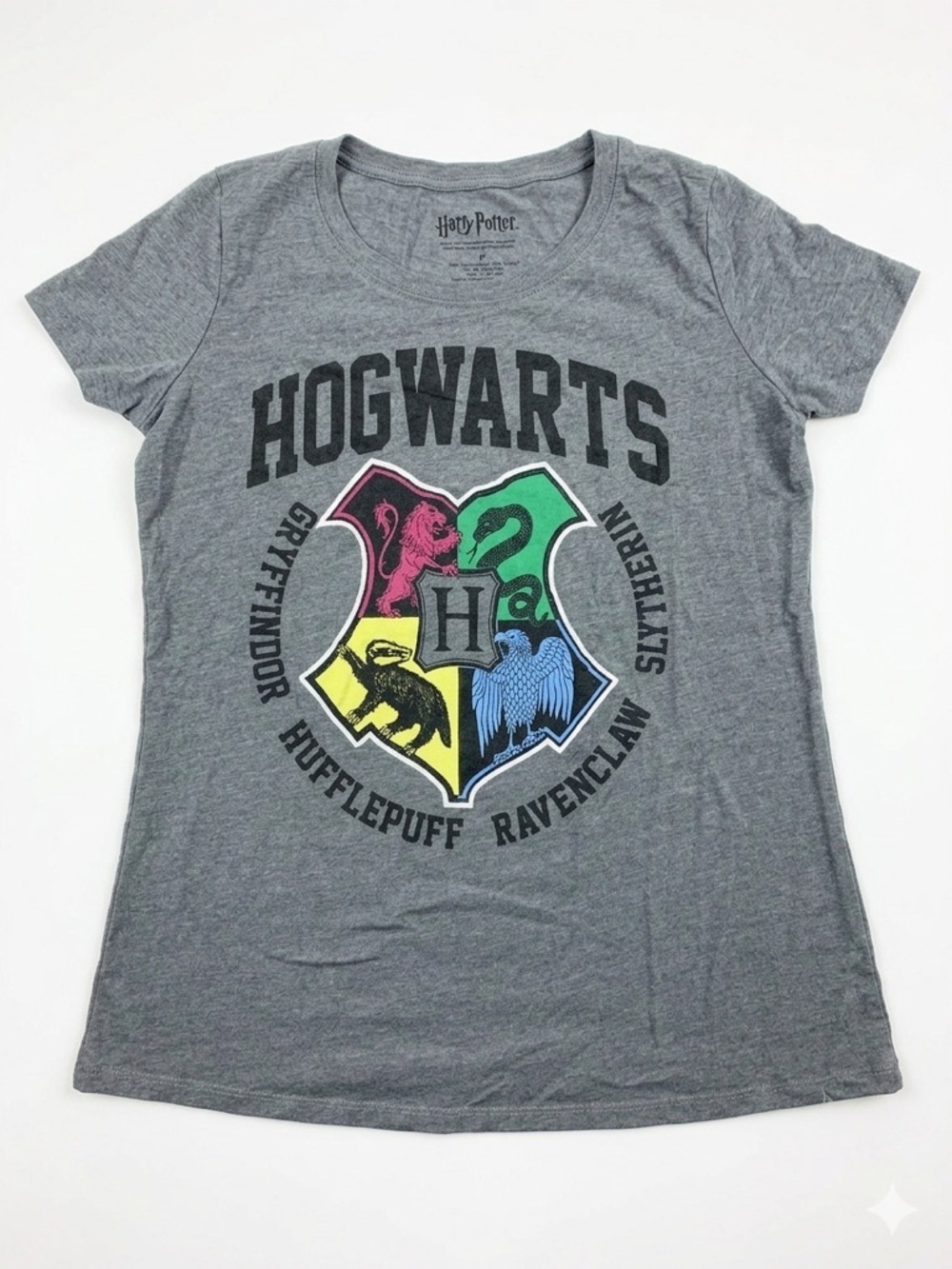 Harry Potter Hogwarts Crest Graphic Tee | Heather Grey | Size S